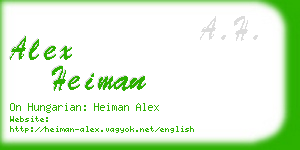 alex heiman business card